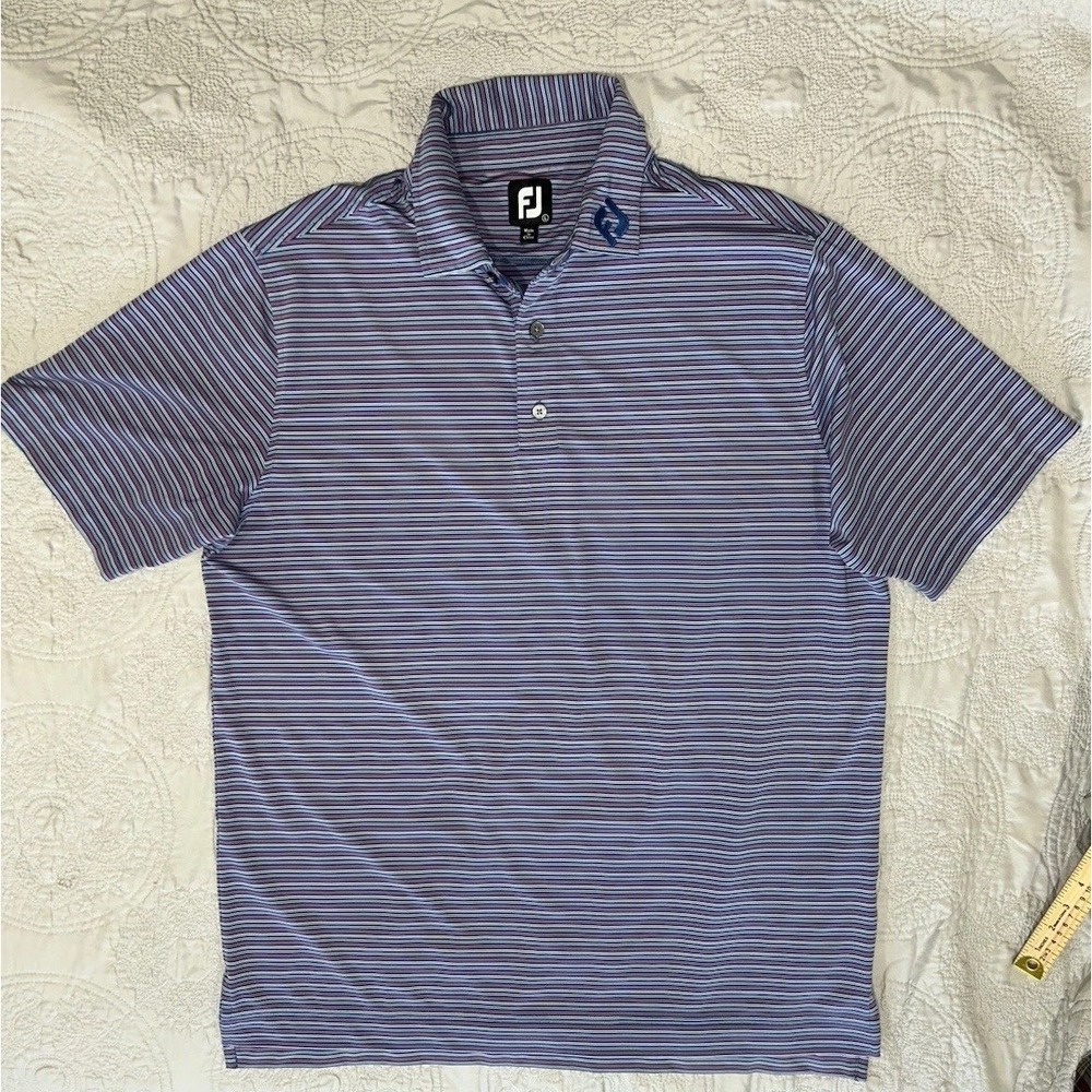 L FootJoy Golf Polo Shirt Collared, Blue/Pink, Polyester, Size L Men's‎